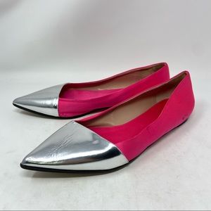 Giambattista Valli Pink & Silver Pointed Toe Flats